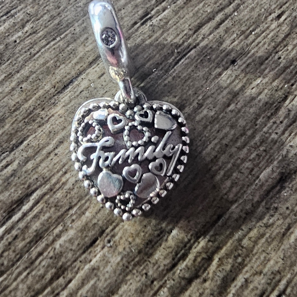 Pandora Silver Family Heart Bracelet Charm